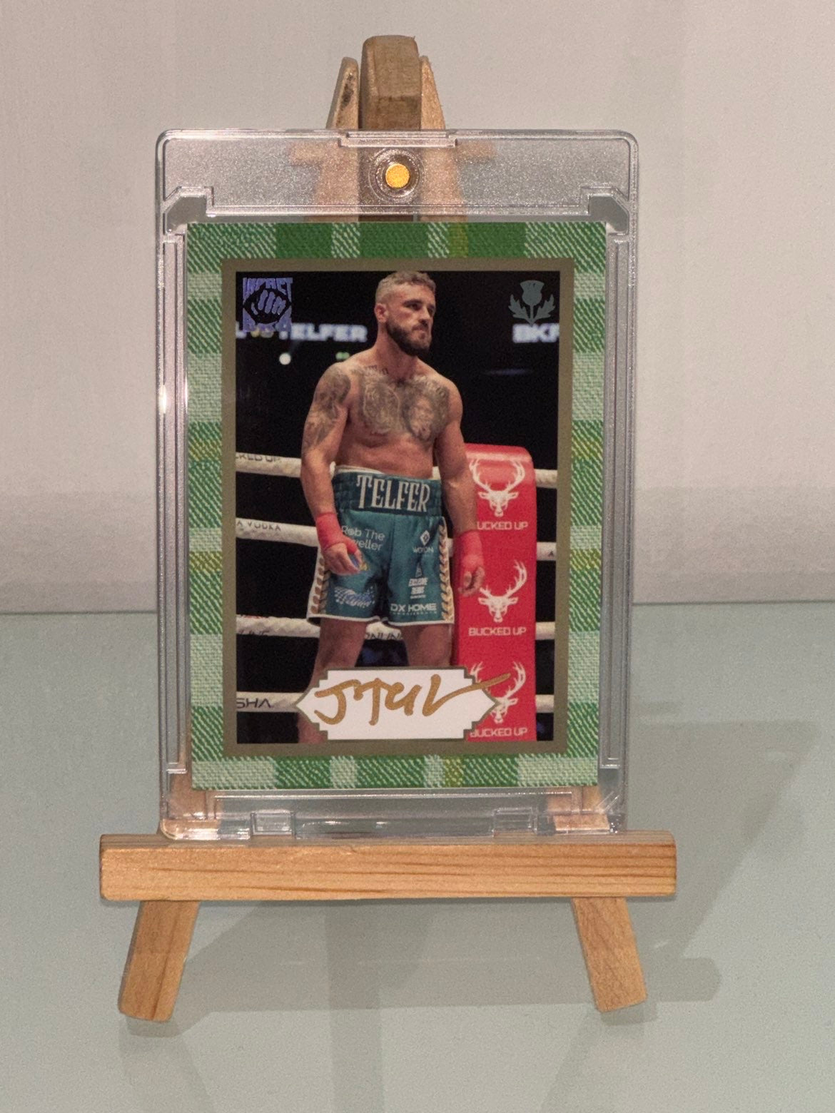 BKB COLLECTOR CARD - TARTAN STYLE - JON "THE IRON MAN"TELFER - ON CARD AUTOGRAPH