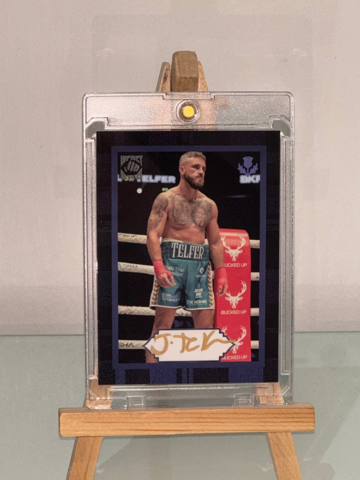 BKB COLLECTOR CARD - TARTAN STYLE - JON "THE IRON MAN"TELFER - ON CARD AUTOGRAPH